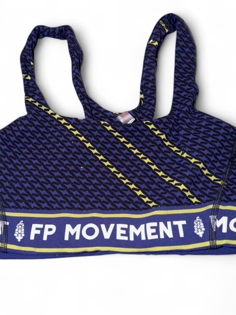 Free People FP Movement Purple and Yellow Patterned Sports Bra